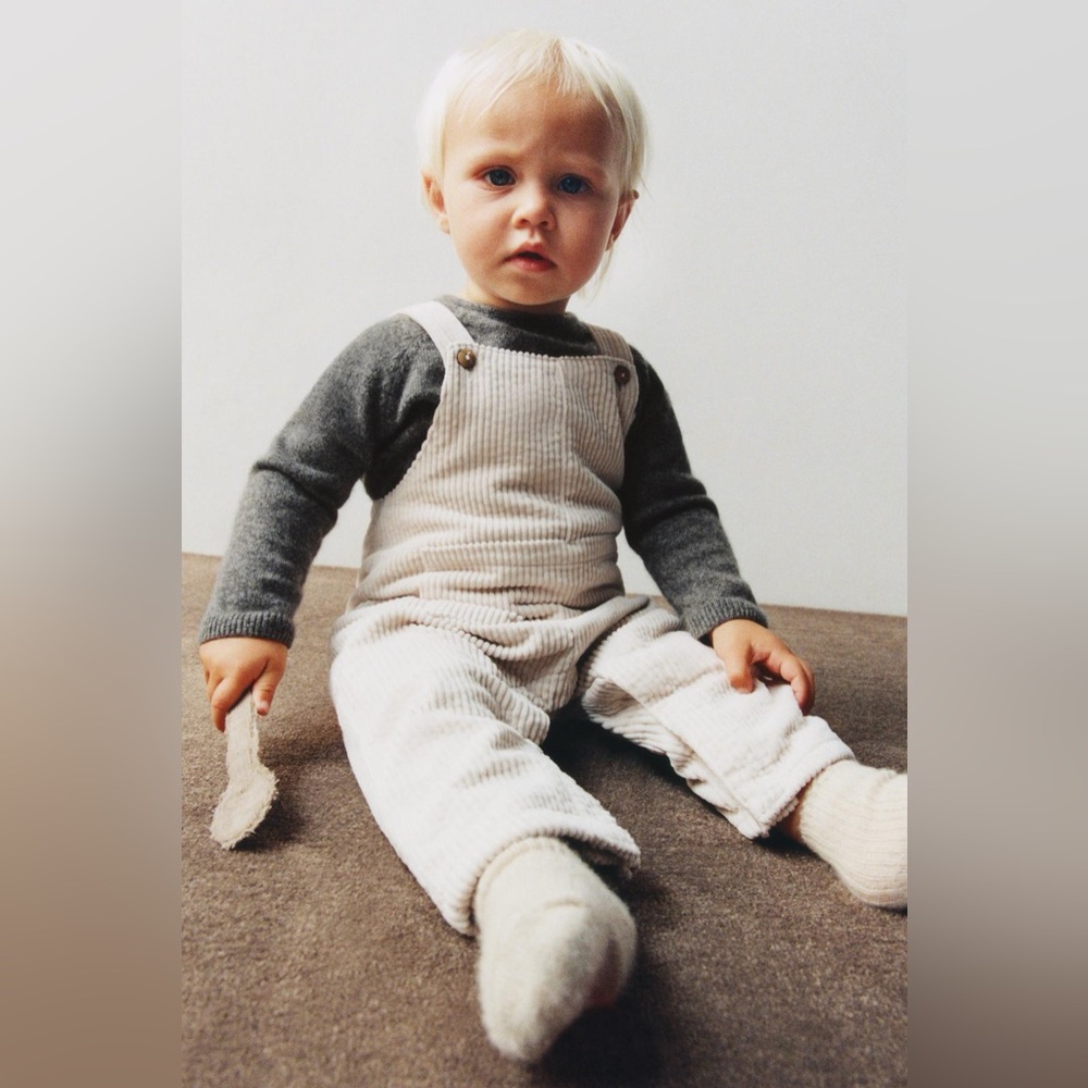 ZARA Beige Corduroy Overalls